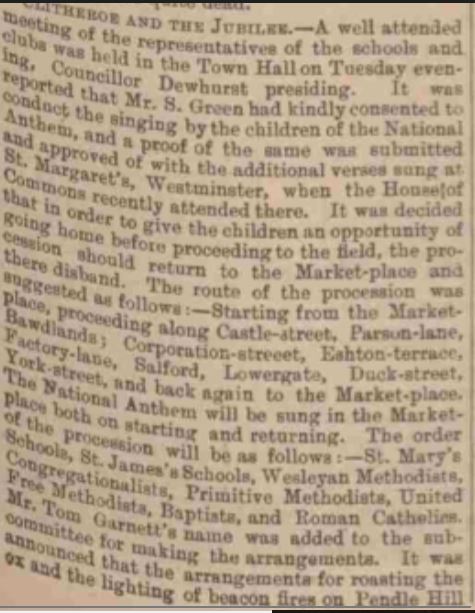 1887-06-11 Jubilee .       Burnley Express & Clitheroe Division Advertiser
